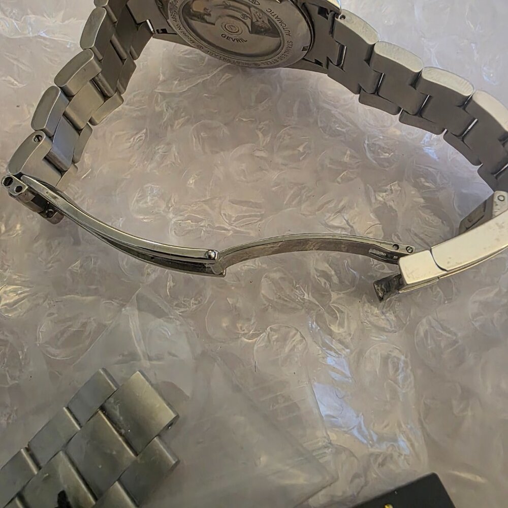 Gevril  datejust Automatic green Dial Men's Watch Excellent - Picture 3 of 5